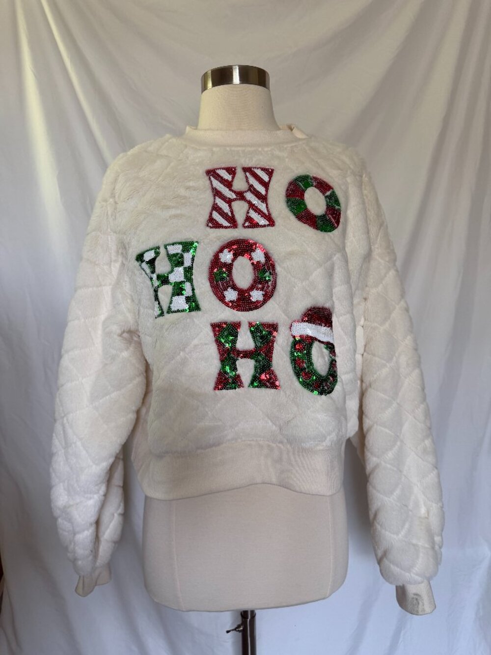 "Ho Ho Ho" Fuzzy Christmas Sweater